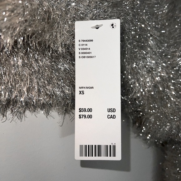 XS silver/ivory sparkle shrug - Picture 3 of 3